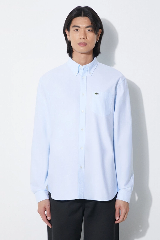 Lacoste cotton shirt button-down blue CH1911