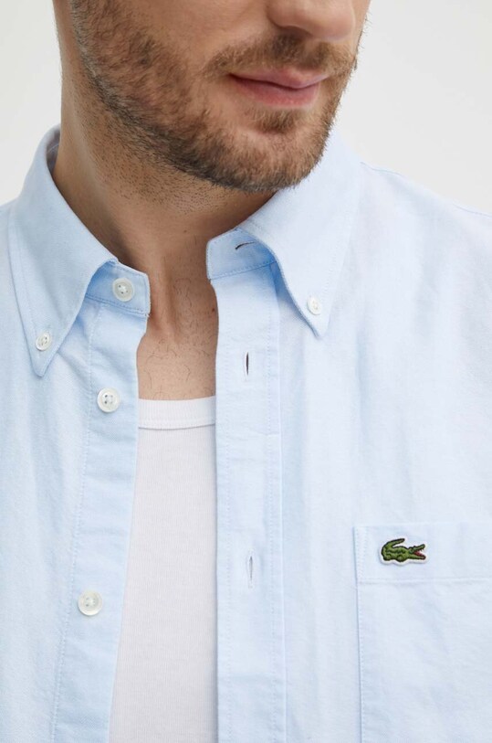 Бавовняна сорочка Lacoste CH1911 блакитний SS24