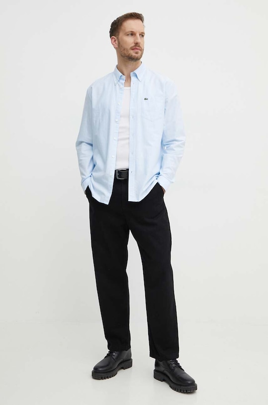 Одежда Хлопковая рубашка Lacoste CH1911 голубой
