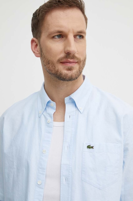 Хлопковая рубашка Lacoste CH1911 голубой