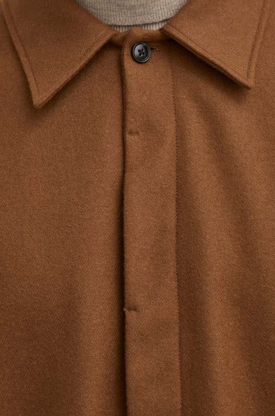 Vlněná košile Tiger Of Sweden T71914001 hnědá