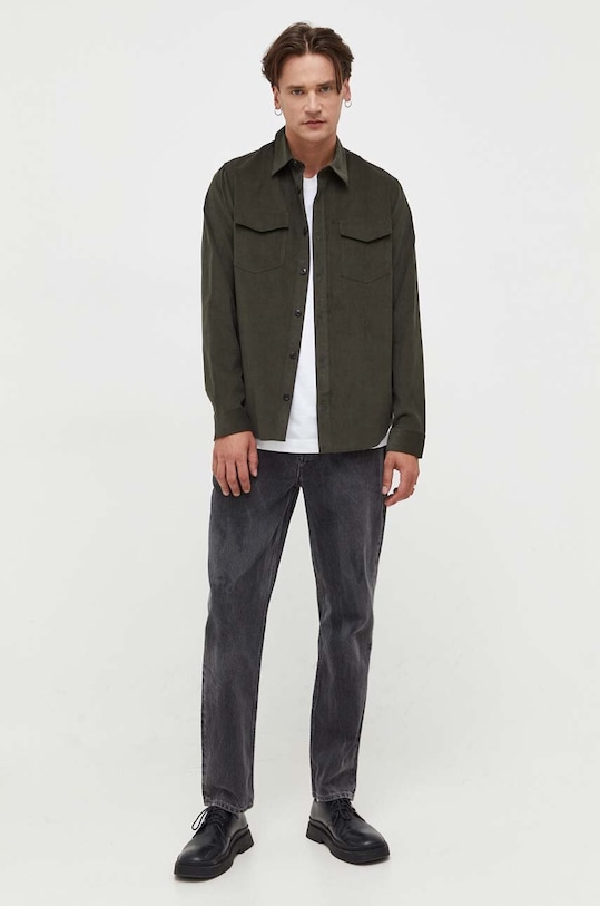 Pamučna košulja Tiger Of Sweden casual zelena T69203010