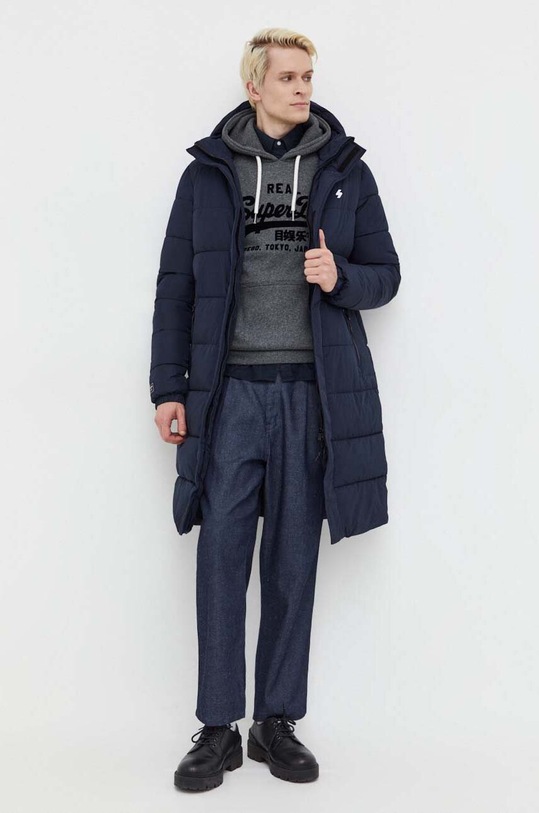 Памучна риза Superdry M4010653A.98T тъмносин AW23