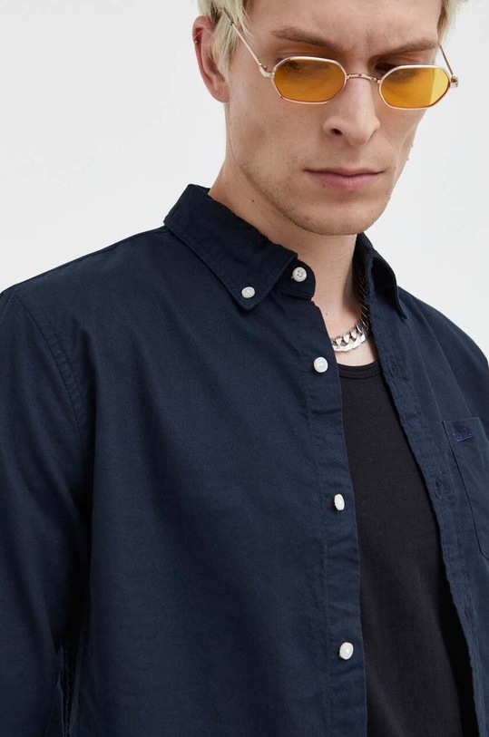 Памучна риза Superdry тъмносин M4010653A.98T