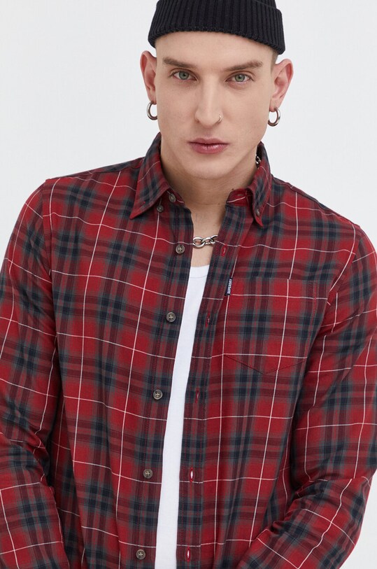 Хлопковая рубашка Superdry M4010737A.6DI красный AW23