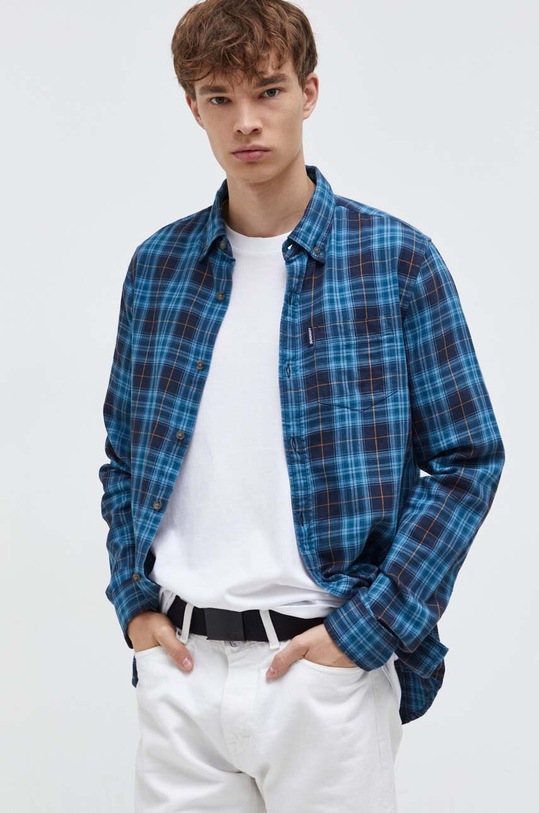 Superdry koszula bawełniana niebieski M4010737A.9YS