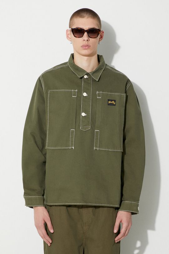 Памучна риза Stan Ray PAINTERS SHIRT стандартна зелен AW2311313