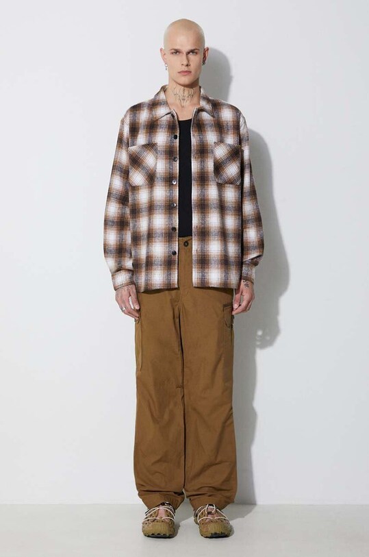 Рубашка Taikan Heavyweight Plaid Shirt TW0003.BRN коричневый AW23