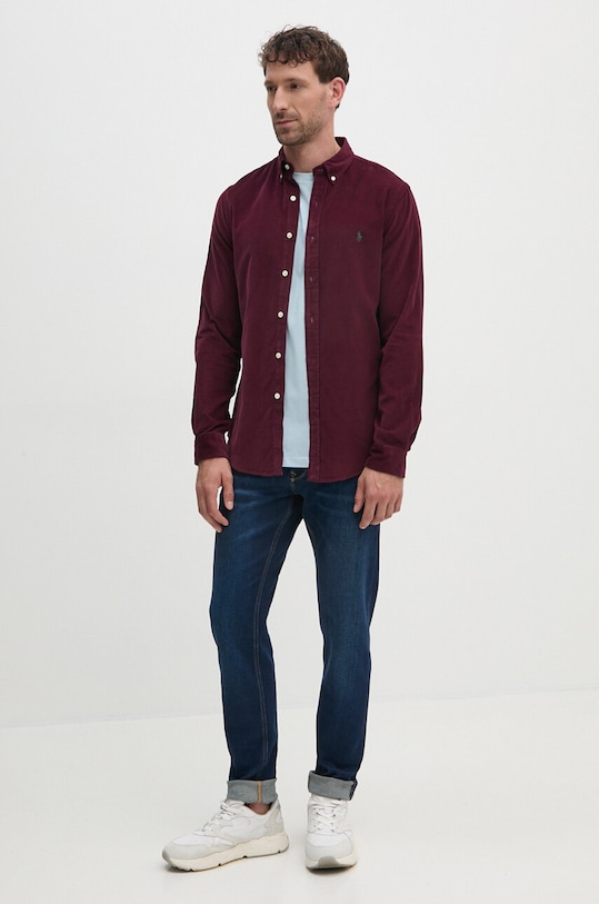 Oblečenie Menčestrová košeľa Polo Ralph Lauren 710818761 burgundské