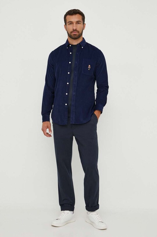 Polo Ralph Lauren koszula bawełniana 710922251 granatowy AW23