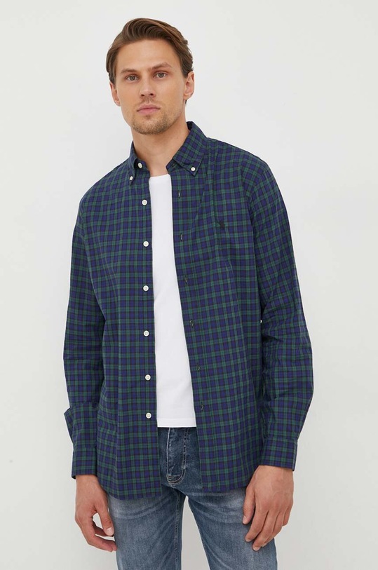 Бавовняна сорочка Polo Ralph Lauren візерунок темно-синій 710922259