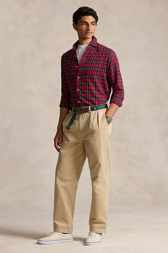 Odzież Polo Ralph Lauren koszula bawełniana 710922281 czerwony