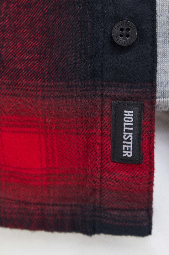 Hollister Co. koszula bawełniana KI325.3122.508 czerwony AW23