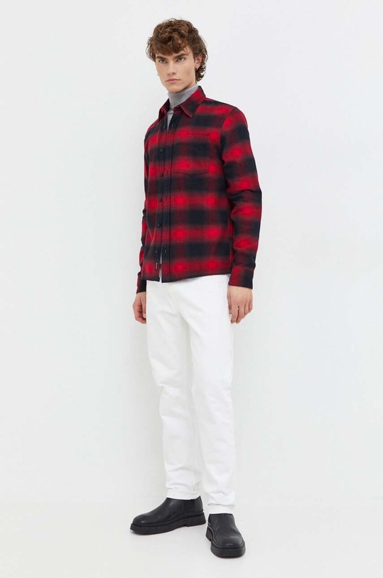 Odzież Hollister Co. koszula bawełniana KI325.3122.508 czerwony