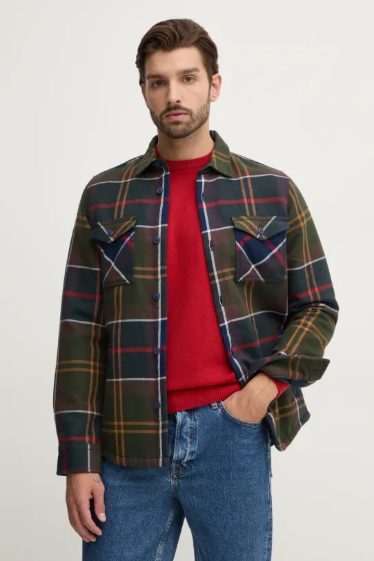 Barbour camasa din bumbac lung verde MOS0117