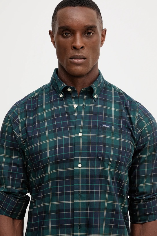 Хлопковая рубашка Barbour зелёный MSH4982