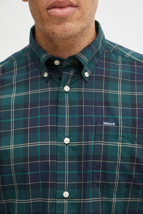 Хлопковая рубашка Barbour зелёный MSH4982