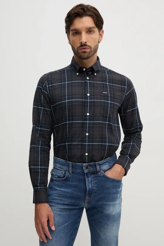 Памучна риза Barbour вталена многоцветен MSH4982