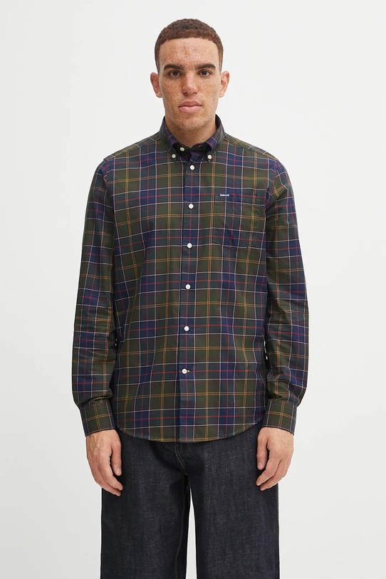 Памучна риза Barbour вталена многоцветен MSH4982