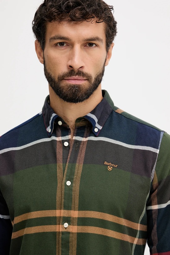 Barbour camicia in cotone blu navy MSH4994
