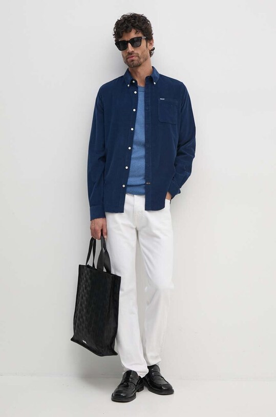 Ρούχα Βαμβακερό πουκάμισο Barbour MSH5001 σκούρο μπλε