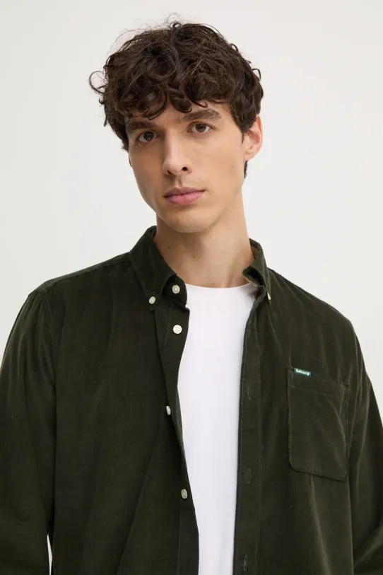 Barbour koszula bawełniana bawełna zielony MSH5001