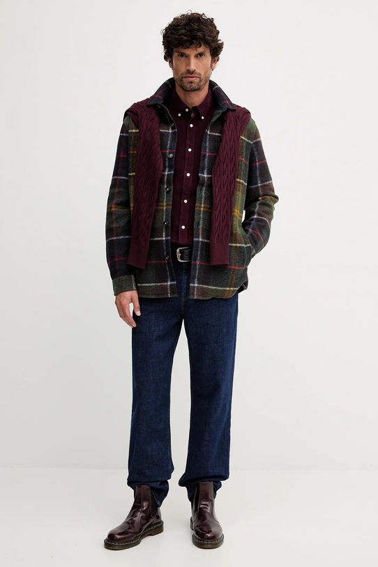 Barbour koszula bawełniana RAMSEY MSH5001 bordowy AA00