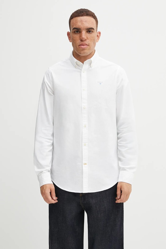 Bavlnená košeľa Barbour Oxtown slim biela MSH5301
