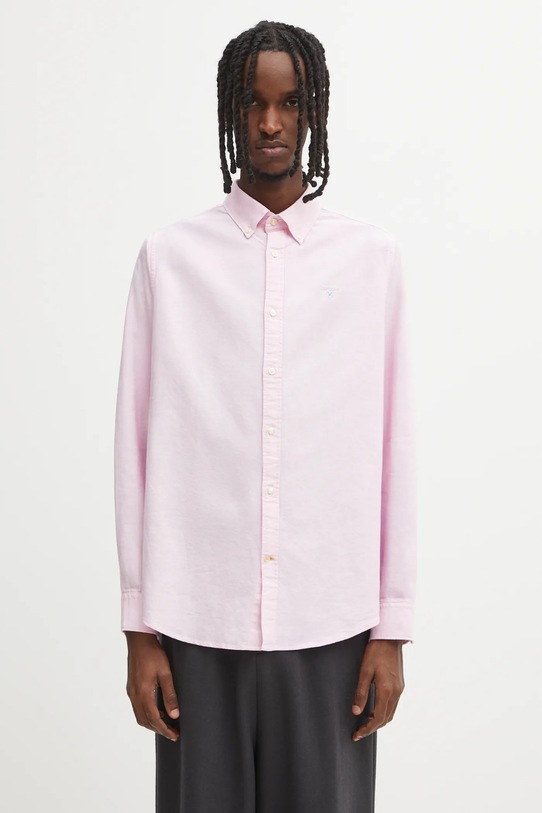 Bavlněná košile Barbour Oxtown růžová MSH5301