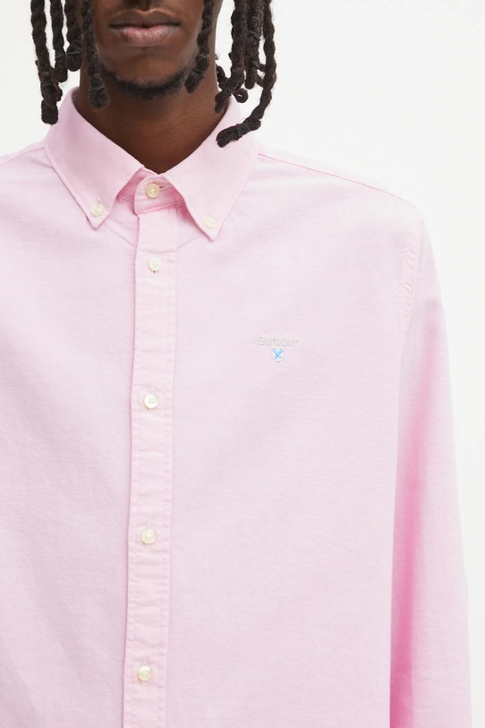 Bavlněná košile Barbour Oxtown růžová MSH5301