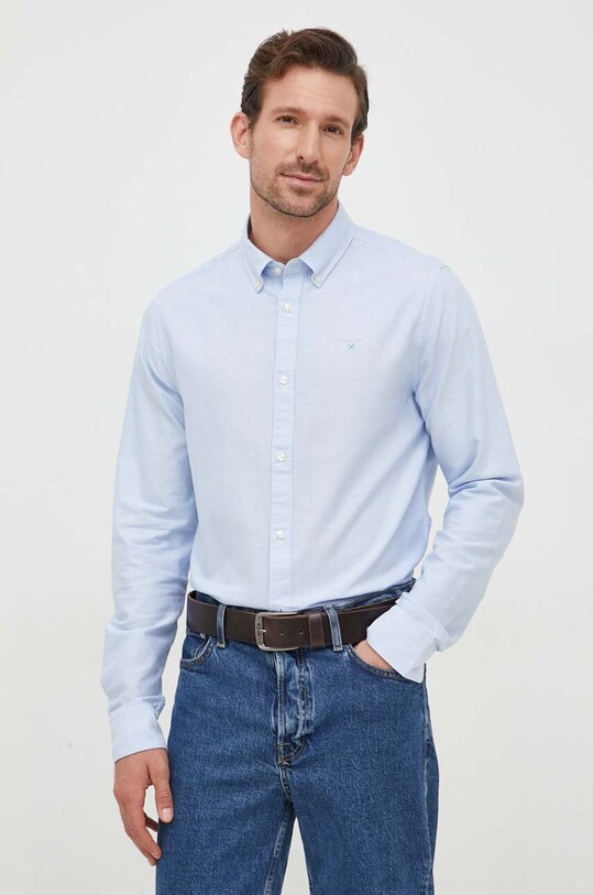 Бавовняна сорочка Barbour Oxtown MSH5301 блакитний