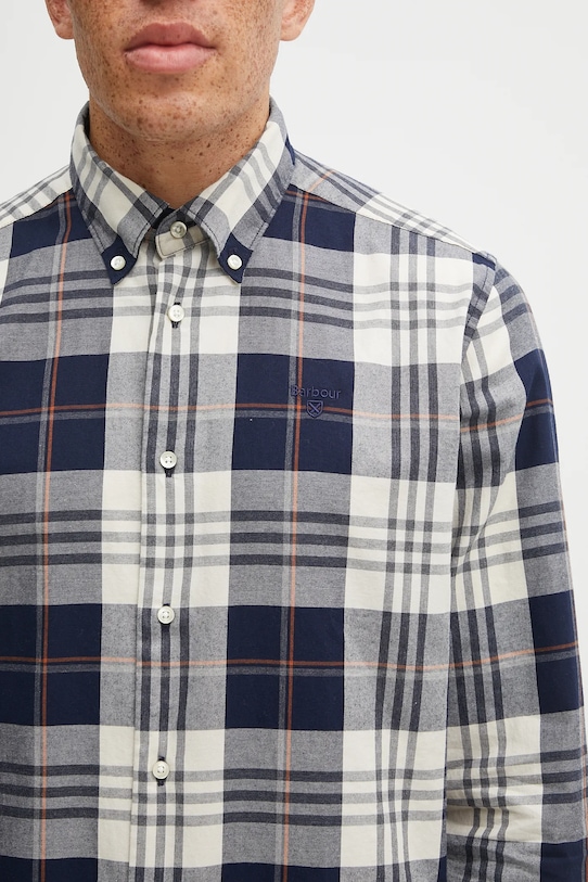 Barbour camicia in cotone Edgar blu navy MSH5355