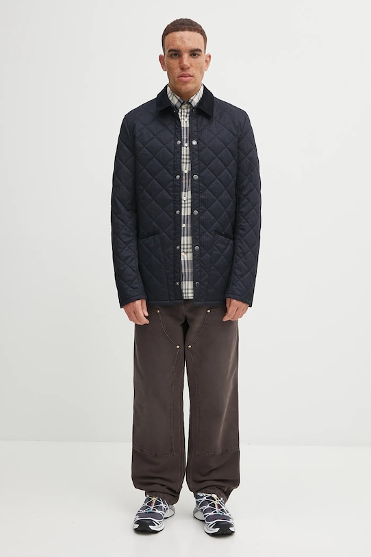 Barbour camicia in cotone Edgar MSH5355 blu navy