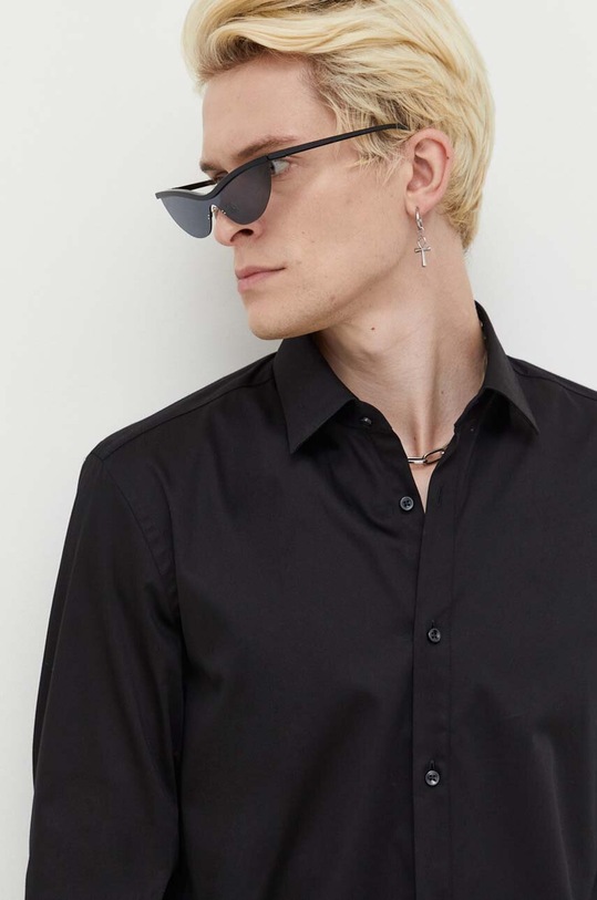 HUGO koszula z elastanem czarny 50500956