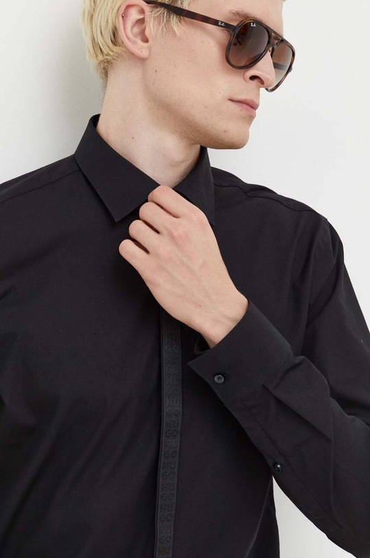 Bavlnená košeľa HUGO čierna 50500966