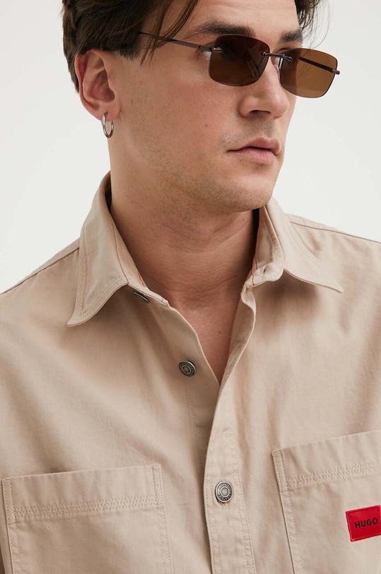 HUGO koszula jeansowa beżowy 50500199