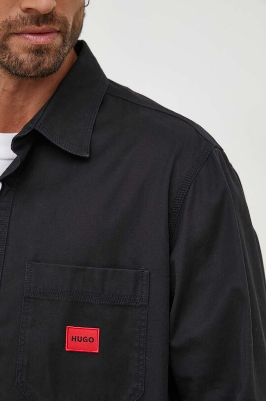 Rifľová košeľa HUGO 50500199 čierna SS24