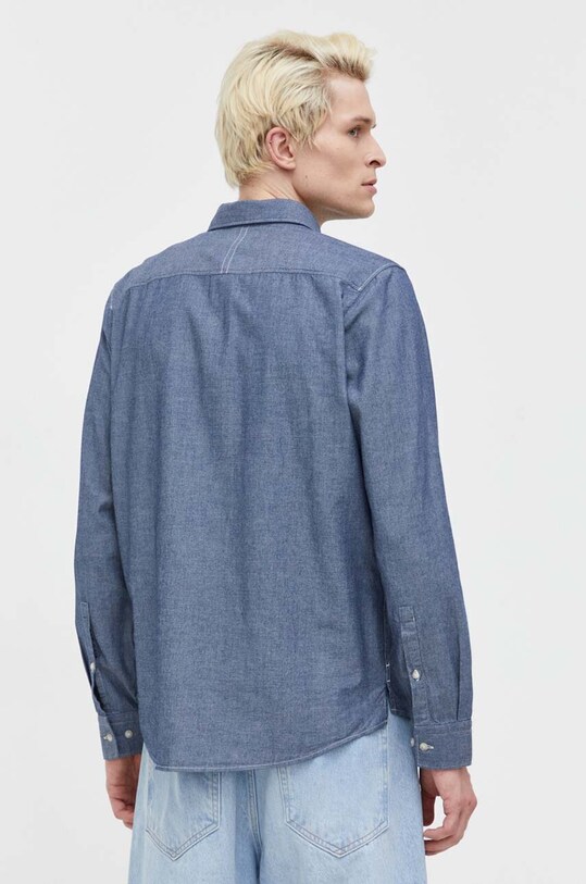 Одежда Хлопковая рубашка HUGO 50500237 голубой