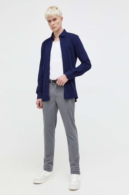 Одежда Хлопковая рубашка HUGO 50494515 тёмно-синий