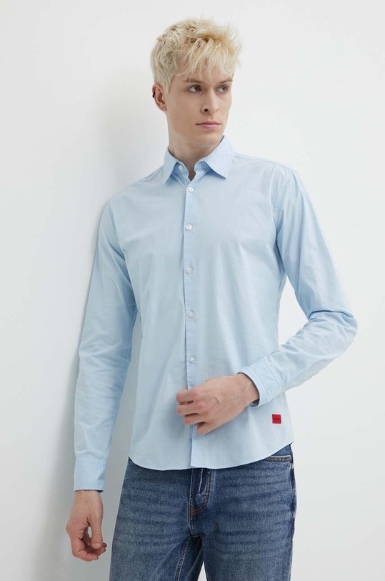 HUGO koszula z elastanem niebieski 50500216