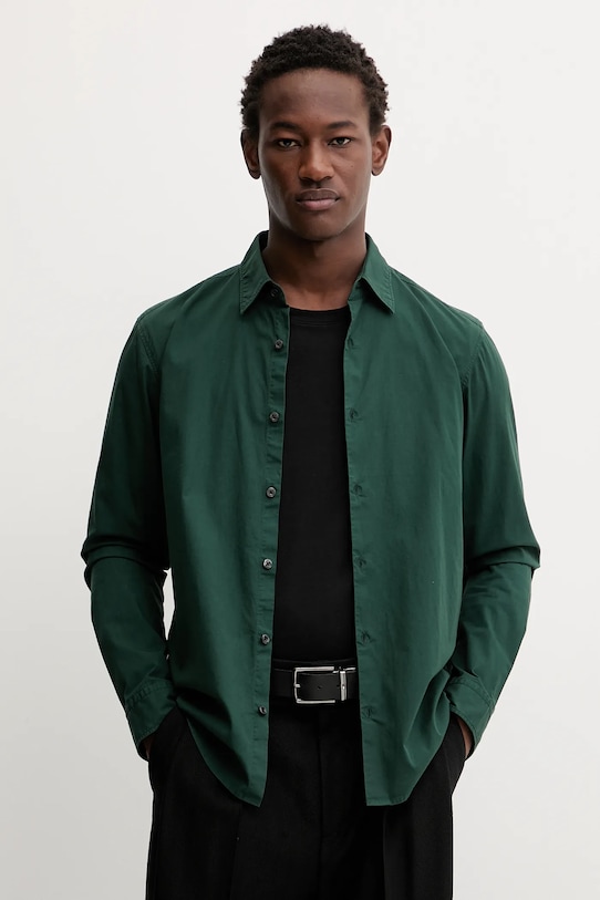 HUGO koszula z elastanem zielony 50500216