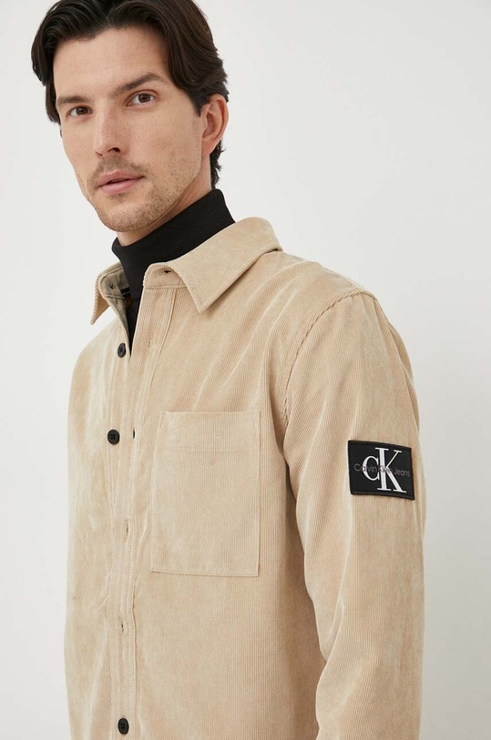 Calvin Klein Jeans koszula sztruksowa beżowy J30J324394