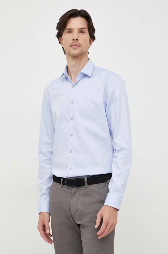 Bavlnená košeľa Calvin Klein slim modrá K10K108426
