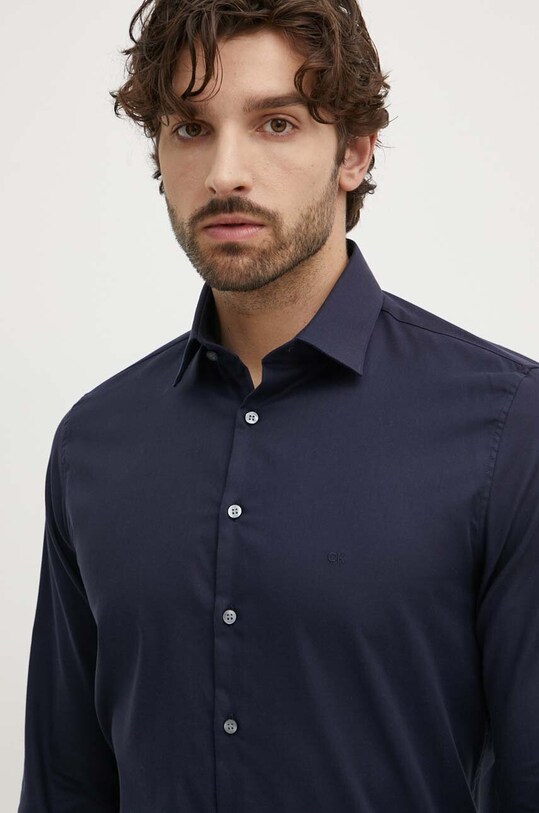 Bavlnená košeľa Calvin Klein tmavomodrá K10K108426