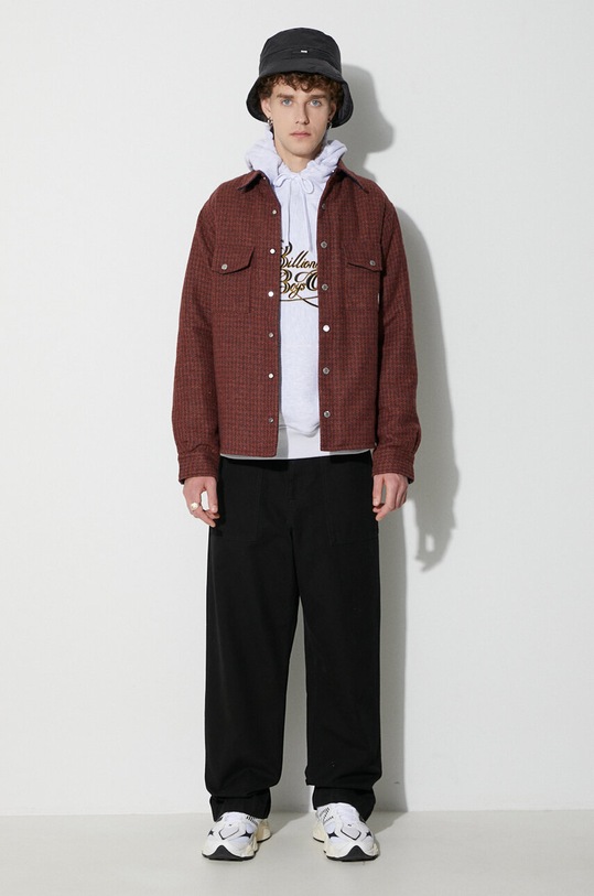 Шерстяная куртка-бомбер Billionaire Boys Club B23225 бордо AW23