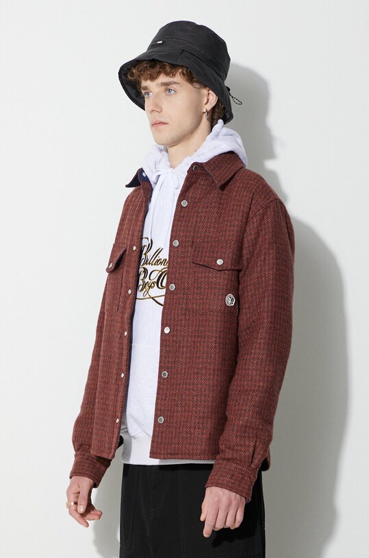 Billionaire Boys Club geacă de lână burgundia B23225