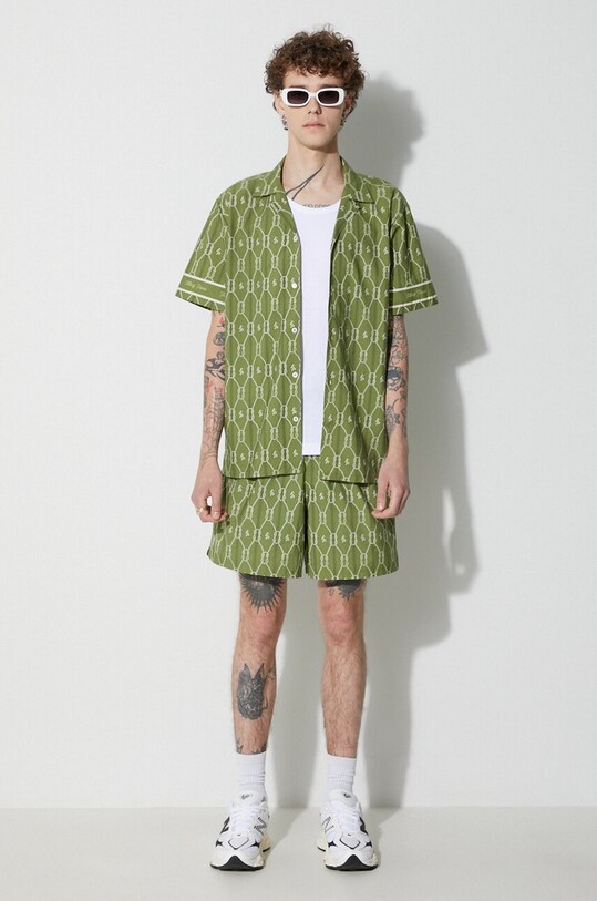 Filling Pieces koszula bawełniana Resort 94626701019 zielony AW23