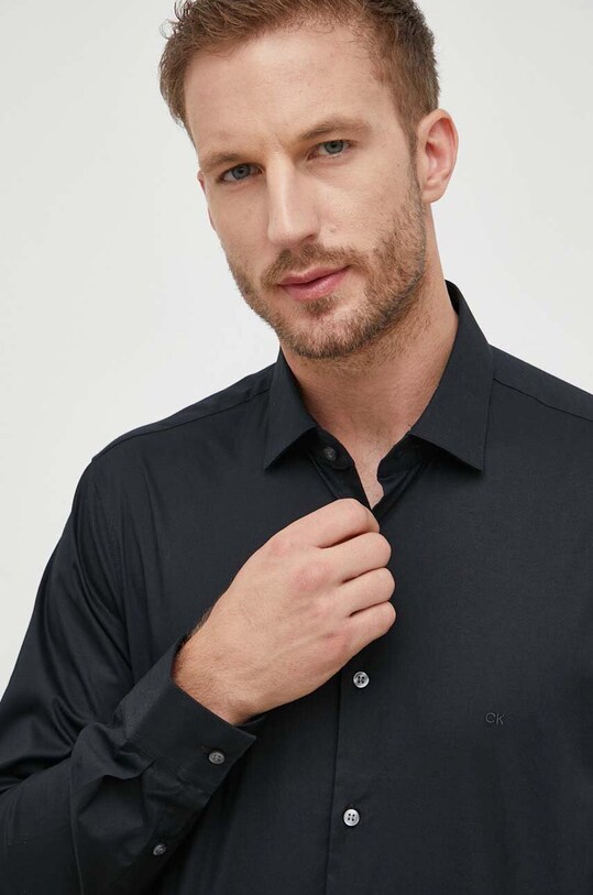 Πουκάμισο Calvin Klein slim μαύρο K10K112088