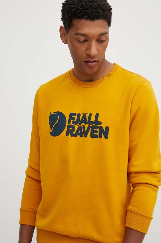 Fjallraven bluza bawełniana nadruk żółty F84142.161