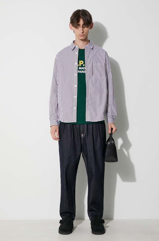 A.P.C. camicia in cotone COGEC.H12512 marrone AW23